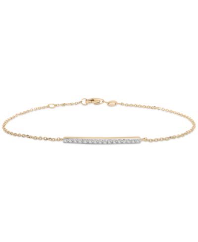 Wrapped™ Diamond Bar Bracelet (1/10 ct. t.w.) in 14k Gold, Created for Macy's