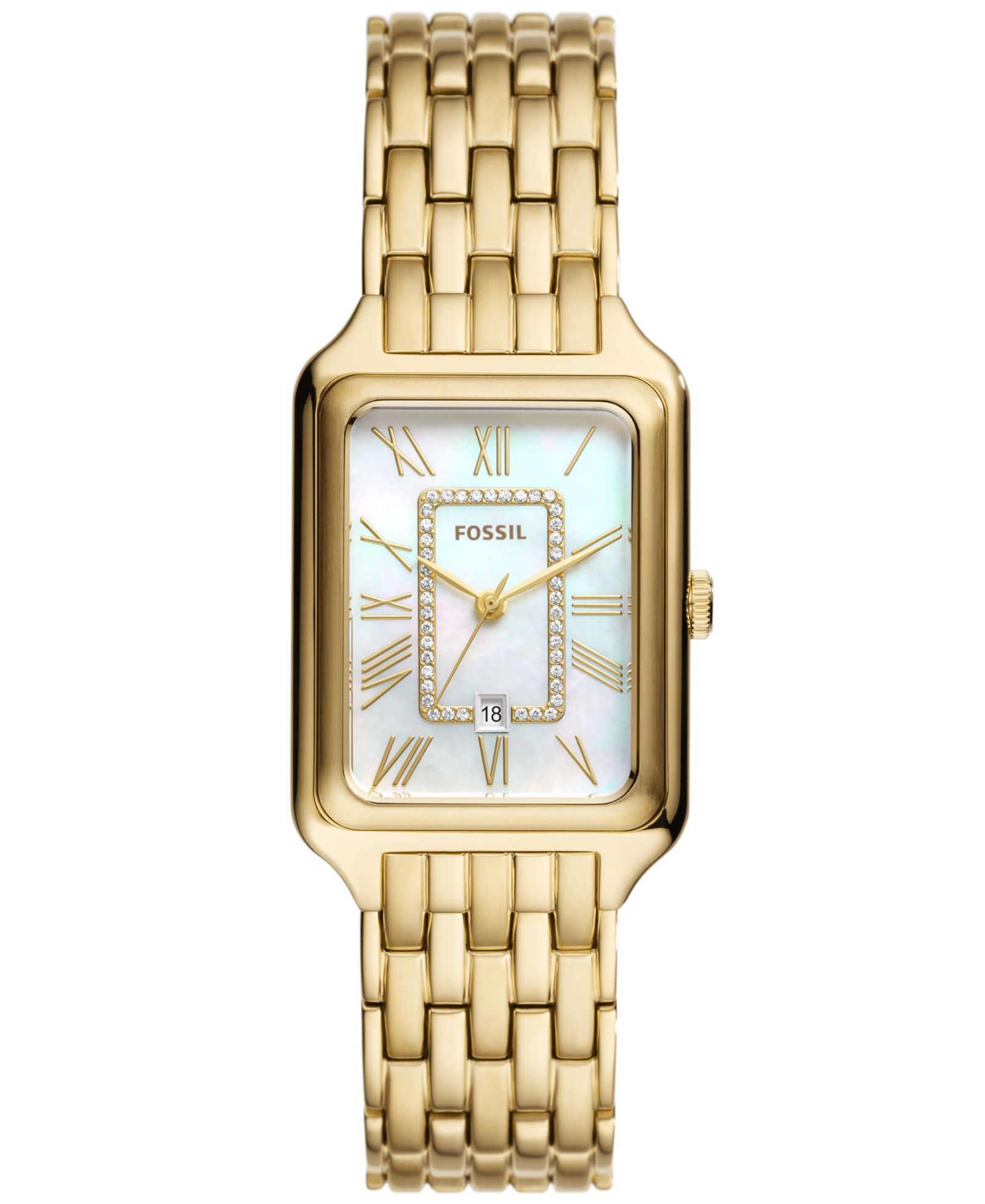Женские часы Fossil Raquel Three-Hand Date, золотистая нержавеющая сталь, 26mm