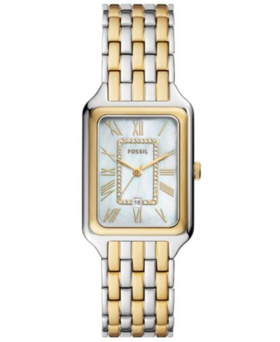 Fossil Женские часы Raquel Three-Hand Date Two-Tone Stainless Steel, 26mm