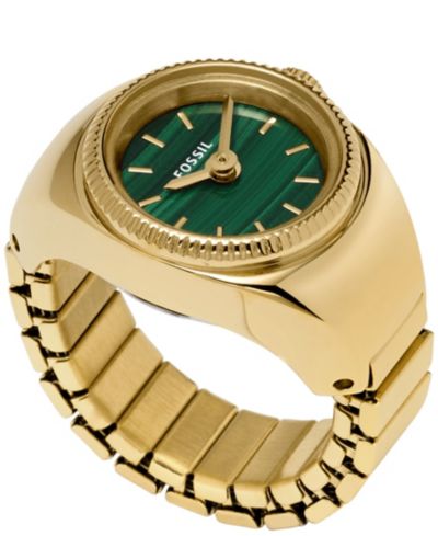 Женские наручные часы Fossil Two-Hand Gold-Tone Stainless Steel Ring, 15mm