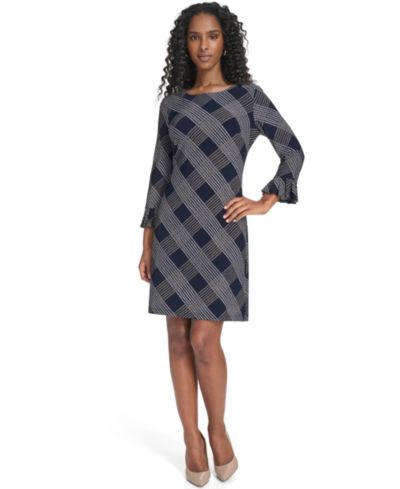 Платье Tommy Hilfiger Petite Plaid с рукавом 3/4