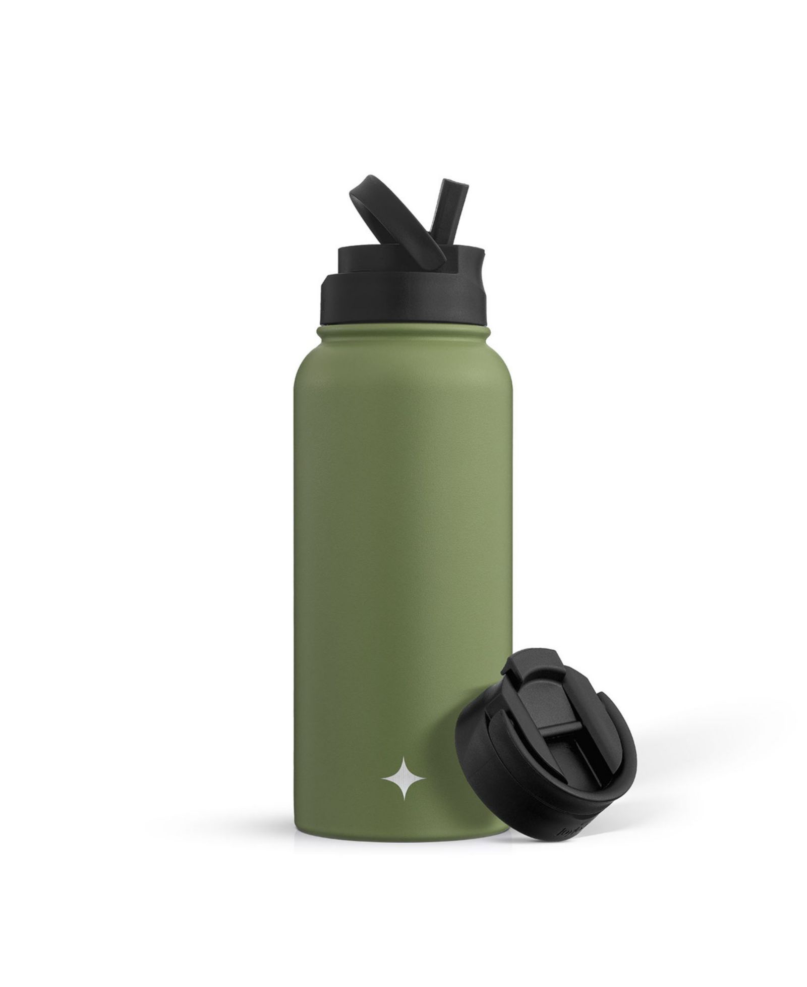 Water Bottle with Flip Lid, Sport Straw Lid, 32 oz