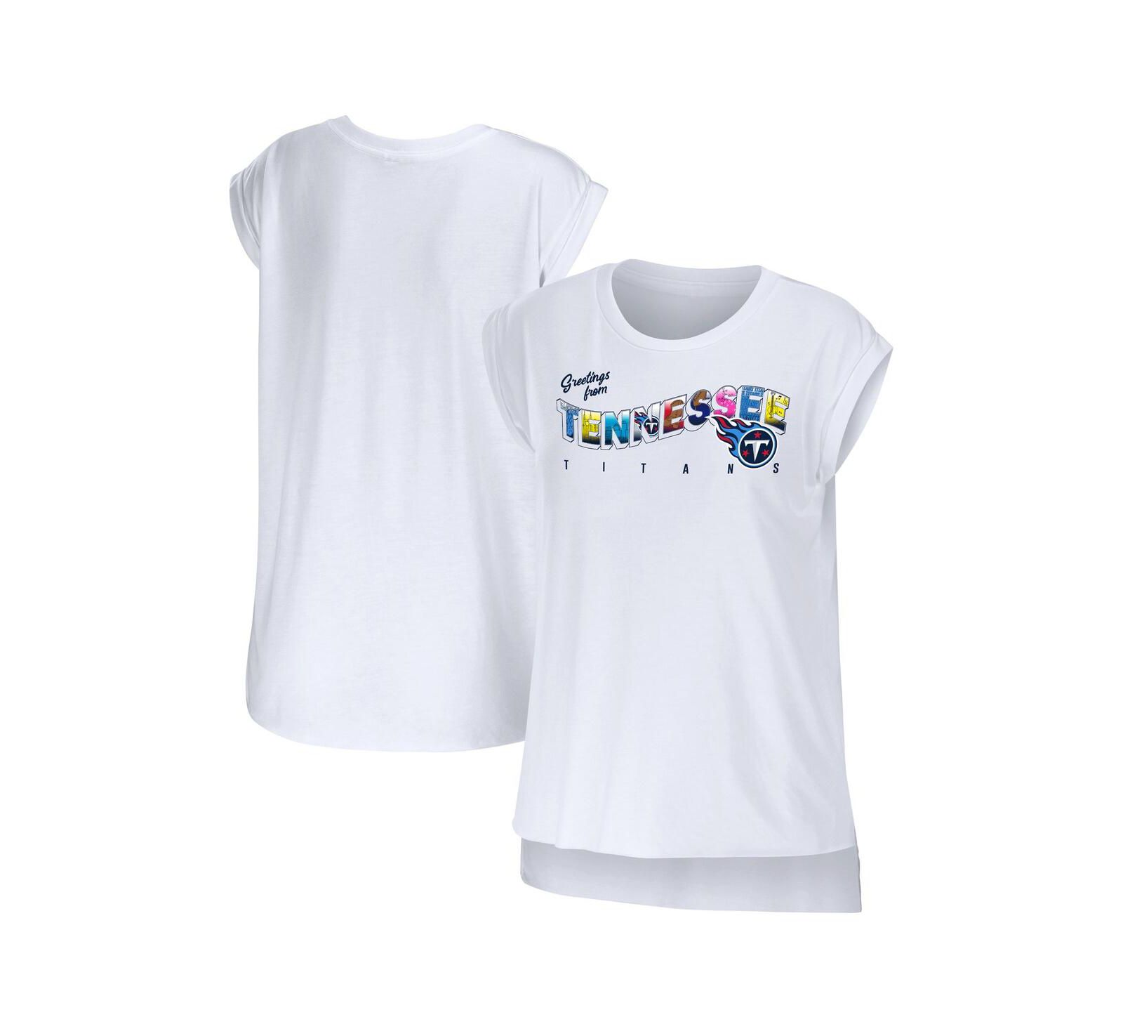 Женская футболка WEAR by Erin Andrews Tennessee Titans Greetings From Muscle, цвет White