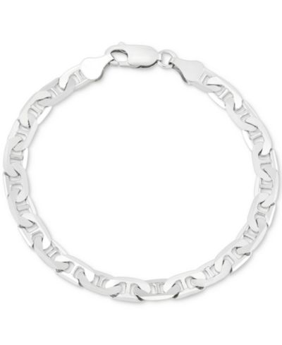 Мужской браслет Italian Silver Polished Mariner Link Chain