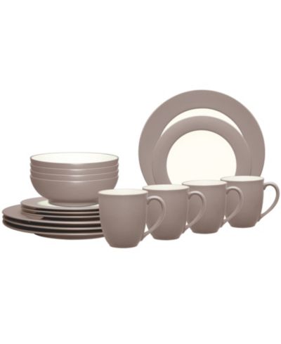 Набор столовой посуды Noritake Colorwave Rim 16-Pc. Service for 4