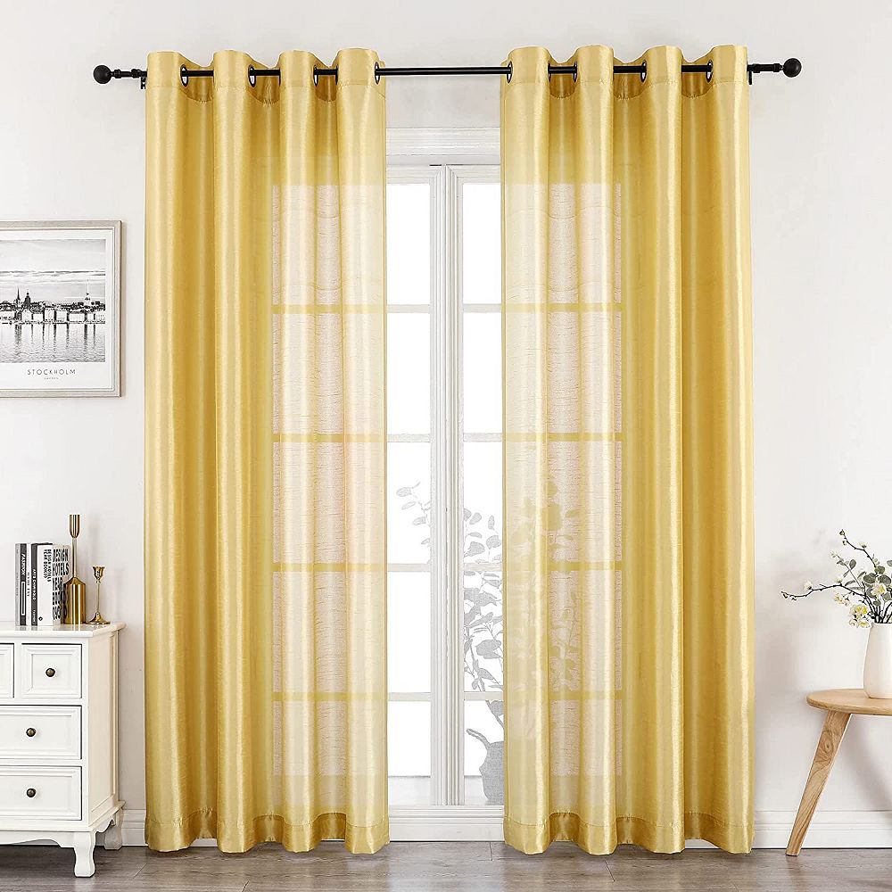 Тюль Kate Aurora Artisan Lightweight Transparent Faux Silk Sheer Grommet Single Curtain Panel
