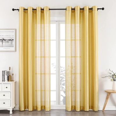 Kate Aurora Artisan Lightweight Transparent Faux Silk Sheer Grommet Single Curtain Panel