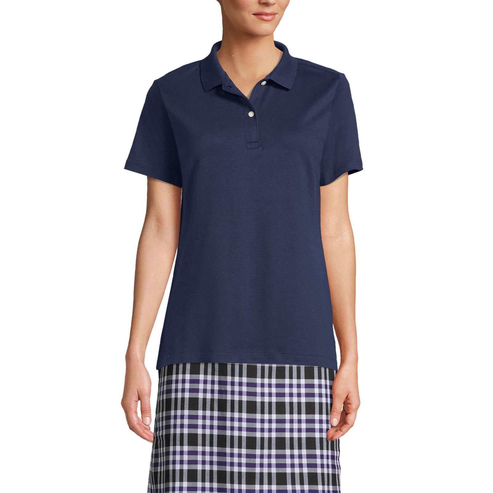 Lands' End Women's Short Sleeve Feminine Fit Interlock Polo Shirt