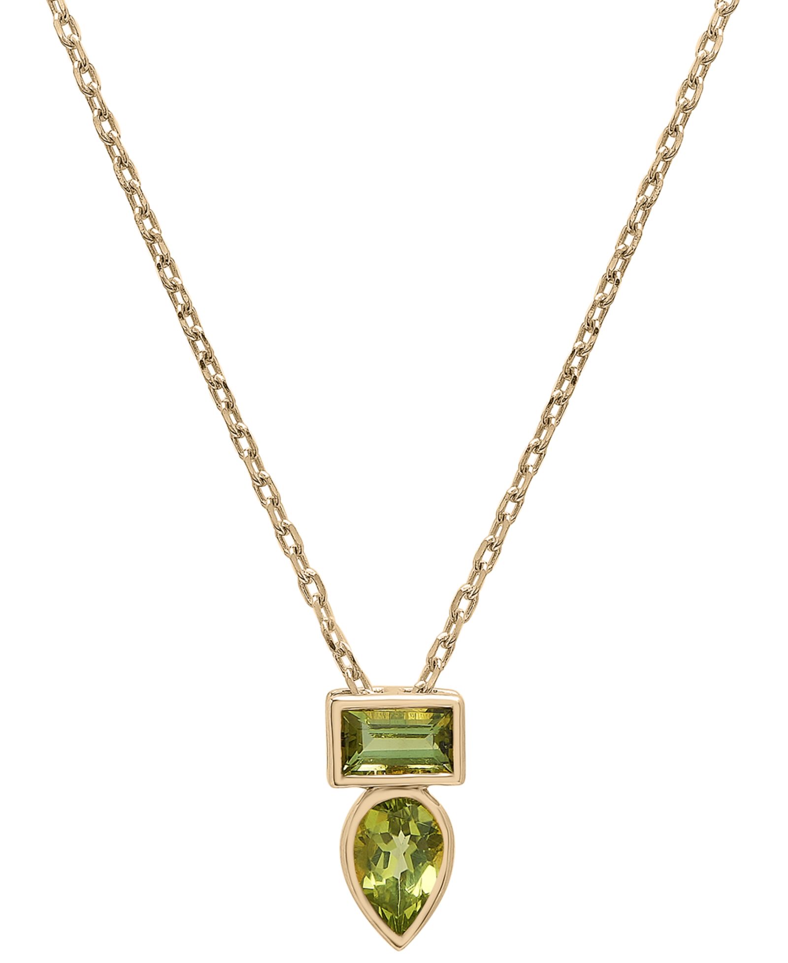 Audrey by Aurate Подвеска-ожерелье Bezel Pendant из золотого вемеля с перидотом и зеленым турмалином (также доступно с морганитом и розовым топазом)