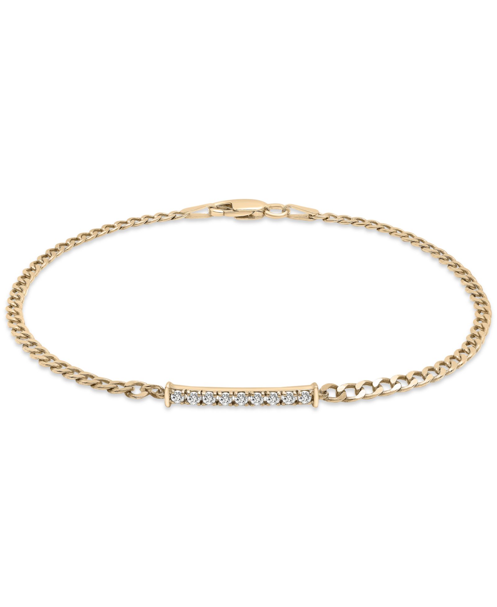 Браслет Audrey by Aurate Diamond Bar Curb Link в золотом покрытии Gold Vermeil
