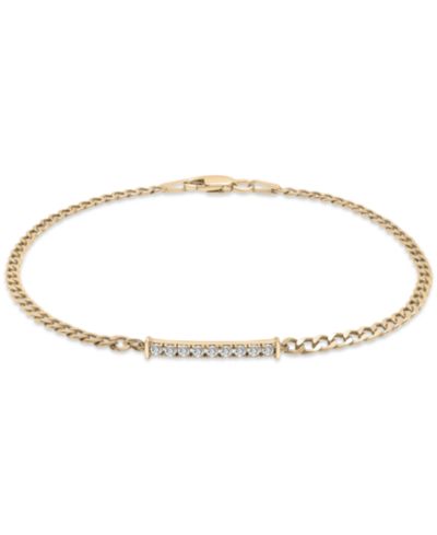 Браслет Audrey by Aurate Diamond Bar Curb Link в золотом покрытии Gold Vermeil