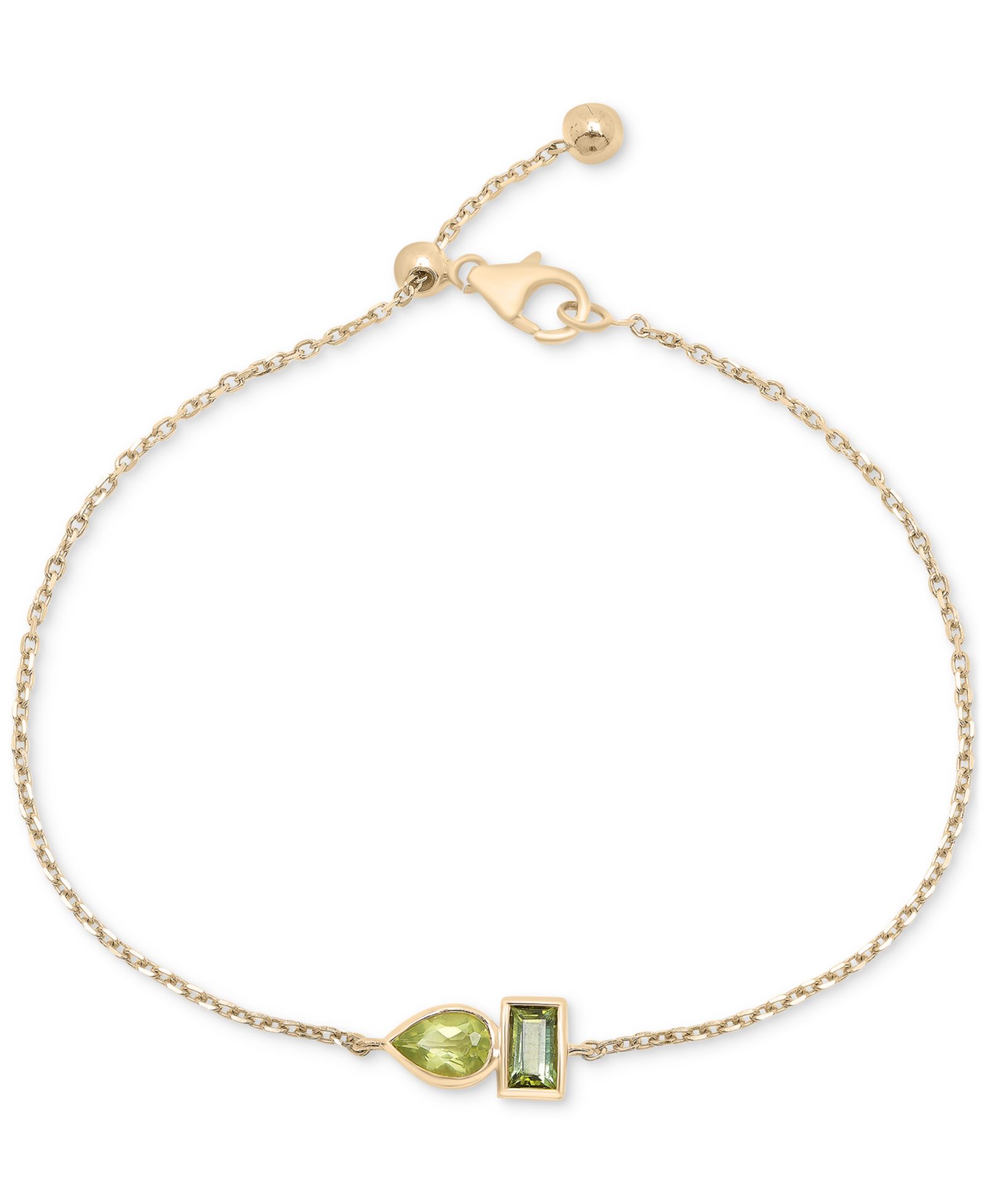 Браслет Audrey by Aurate Peridot (3/8 ct. t.w.) & Green Tourmaline (1/3 ct. t.w.) в золотом вемеле