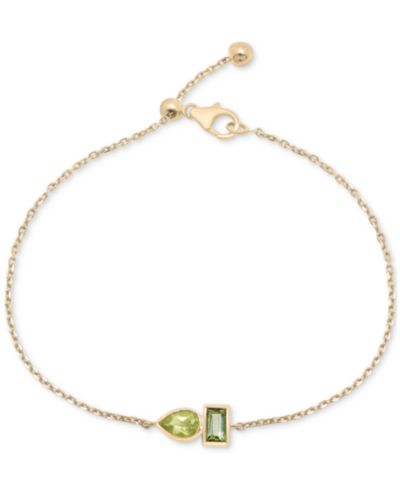 Браслет Audrey by Aurate Peridot (3/8 ct. t.w.) & Green Tourmaline (1/3 ct. t.w.) в золотом вемеле