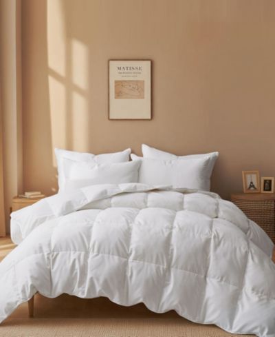 UNIKOME Year Round Ultra Soft Down and Feather Fiber Comforter, Full/Queen