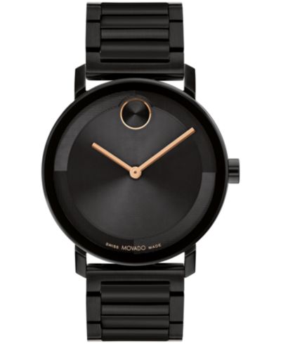 Мужские часы Movado Bold Evolution 2.0 Swiss Quartz Ionic Plated Black Steel 40mm