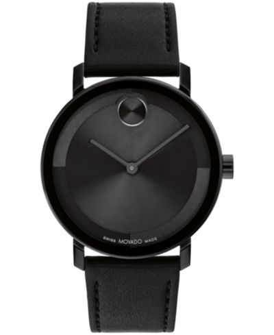 Мужские часы Movado Bold Evolution 2.0 Swiss Quartz Black Leather 40mm