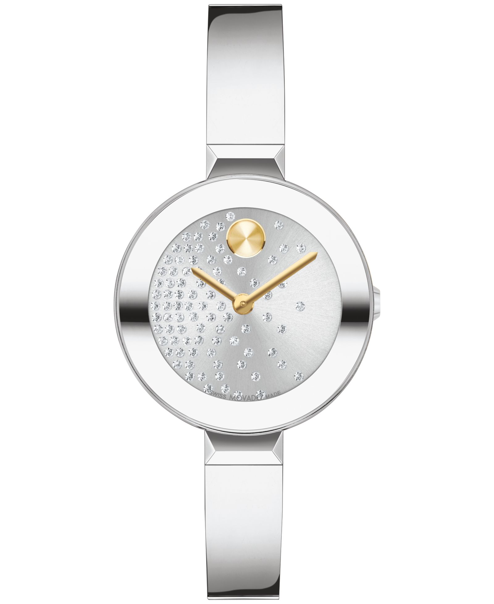 Женские часы Movado Bold Bangles Swiss Quartz Silver-Tone Stainless Steel 28mm
