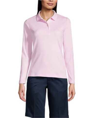 Женская рубашка-поло Lands' End Long Sleeve Feminine Fit Interlock