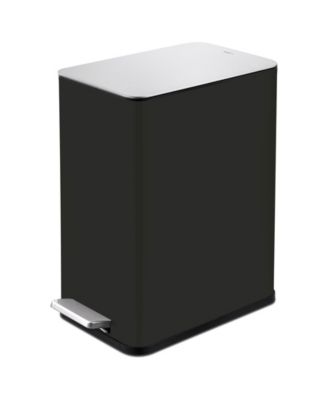 Узкая мусорная корзина Qualiazero 10L / 2.6 Gallon Slim Step Can - Shiny Black