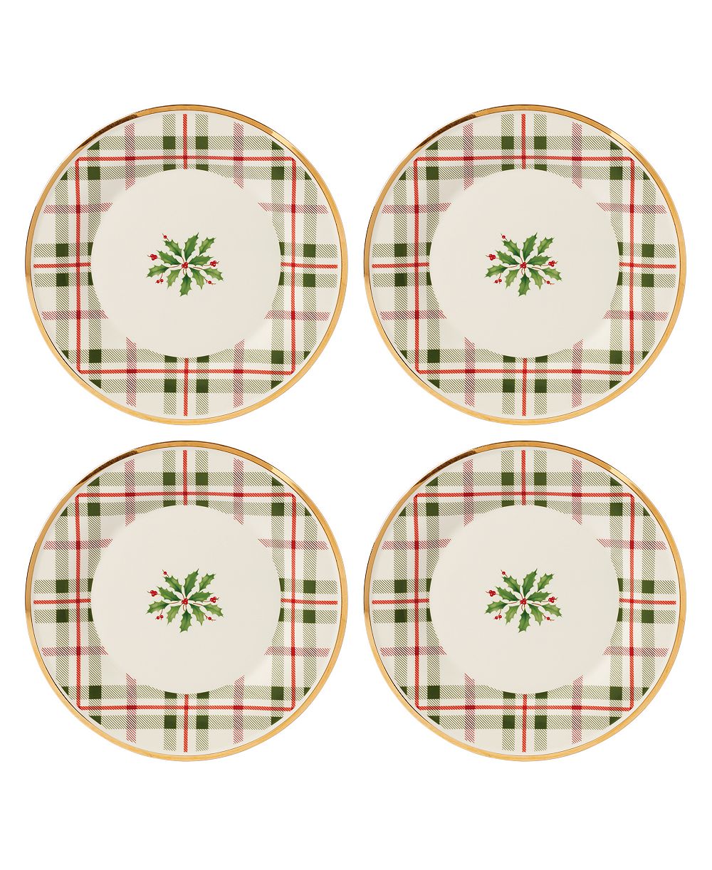 Декоративные тарелки Lenox Holiday Plaid (набор из 4 шт.)