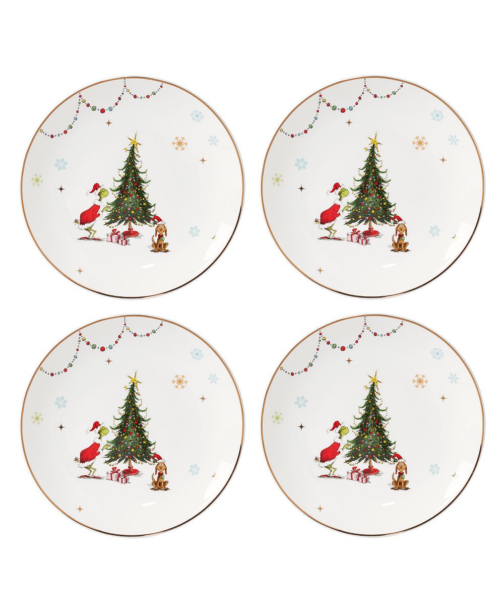 Обеденные тарелки Lenox Merry Grinchmas, набор из 4 штук