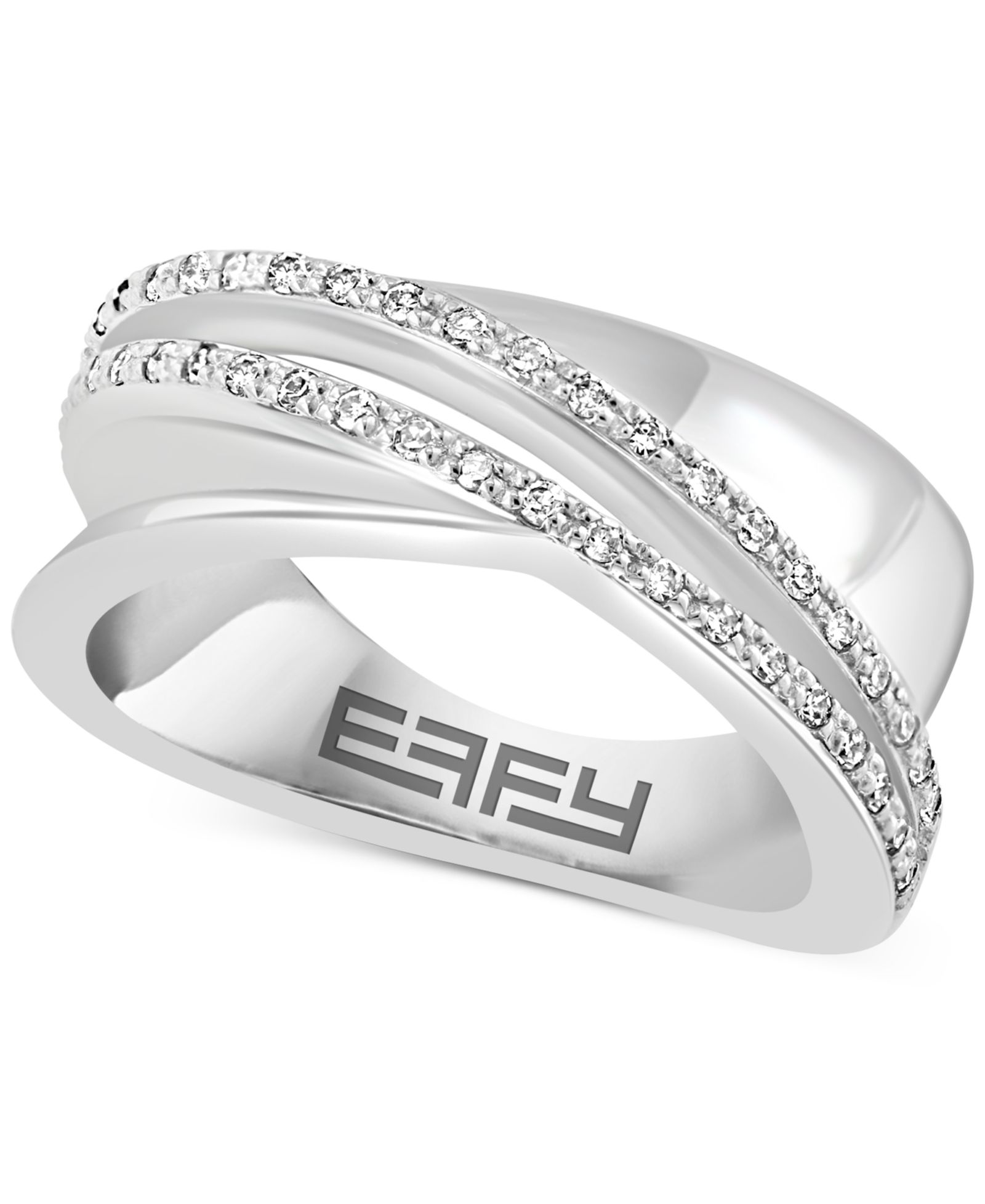 EFFY® Diamond Crossover Statement Ring (1/5  ct. t.w.) in Sterling Silver