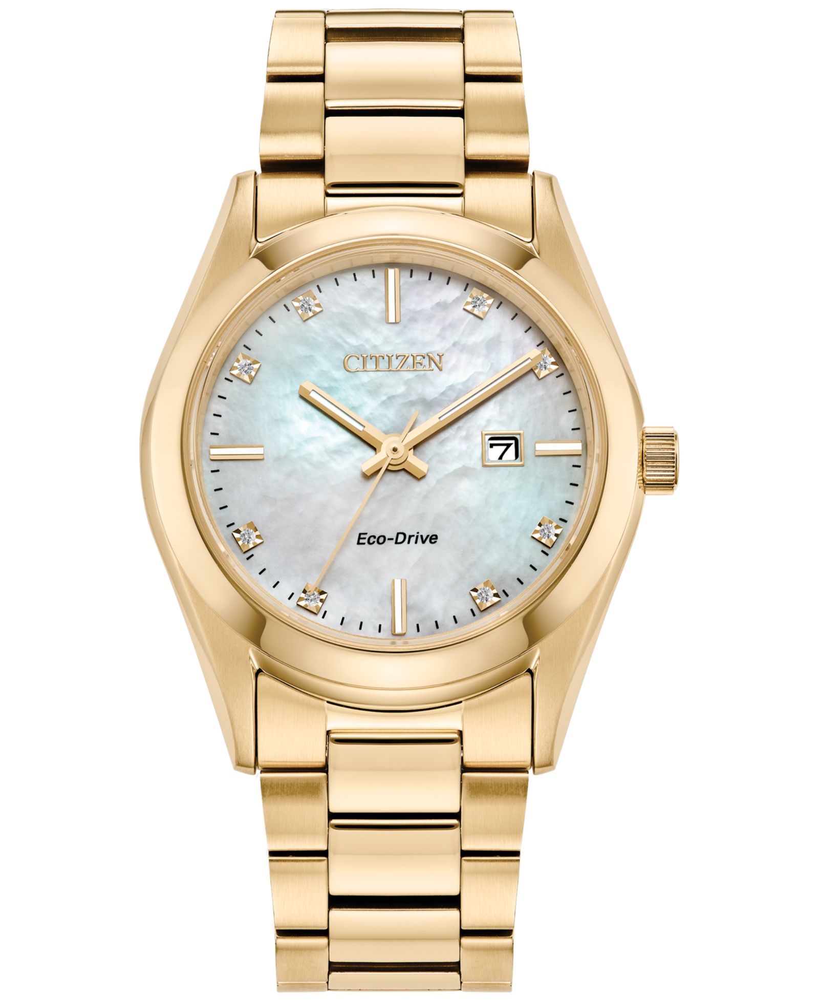 Женские часы Citizen Eco-Drive Luxury Diamond Accent Gold-Tone Stainless Steel 33mm