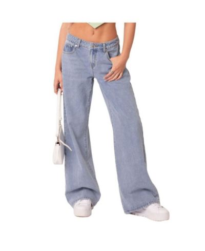 Edikted Женский Raelynn Washed Low Rise Jeans