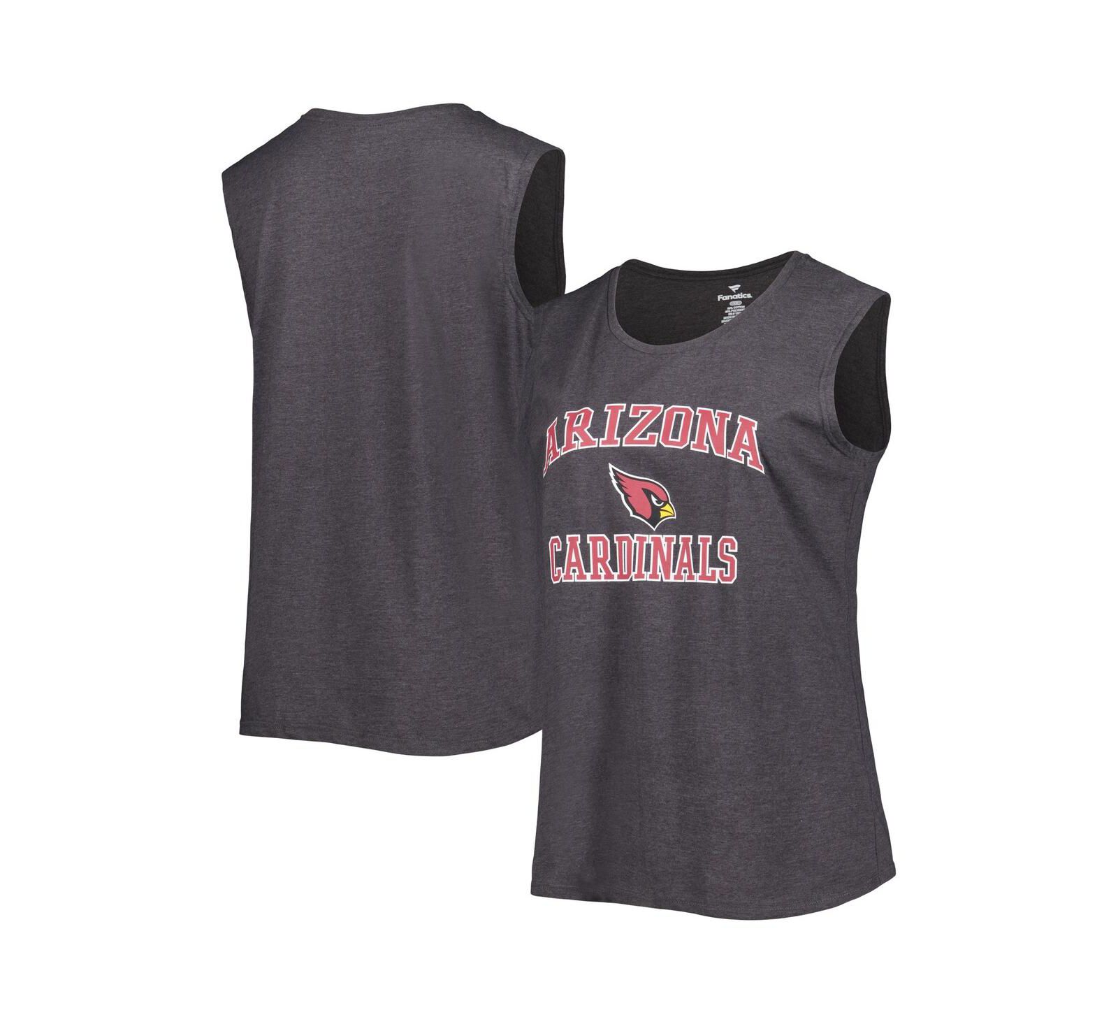 Женский майка Fanatics Heather Charcoal Arizona Cardinals Plus Size