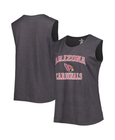 Women's Fanatics Heather Charcoal Arizona Cardinals Plus Size Tank Top