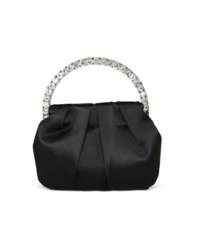 Jewel Badgley Mischka клатч Audrey Satin с ручкой из страз