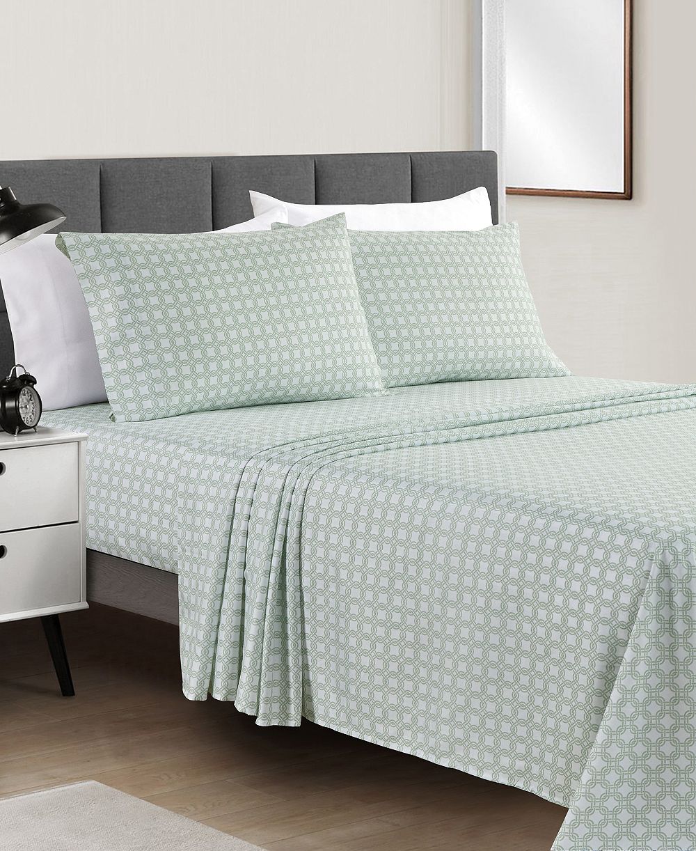 Fairfield Square Collection Microfiber Easy Care Printed 4-Pc. Sheet Set, Full