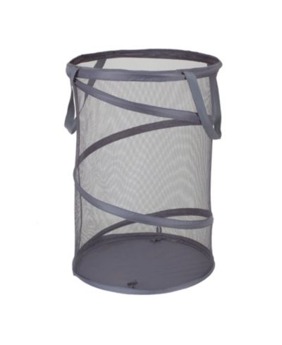 Household Essentials Pop-Up Mesh Laundry Hamper, Charcoal
