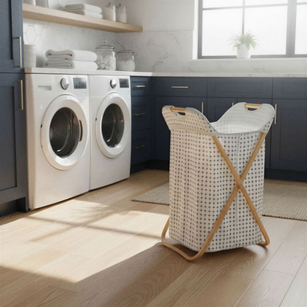 Household Essentials корзина для белья из бамбука с крестообразным узором