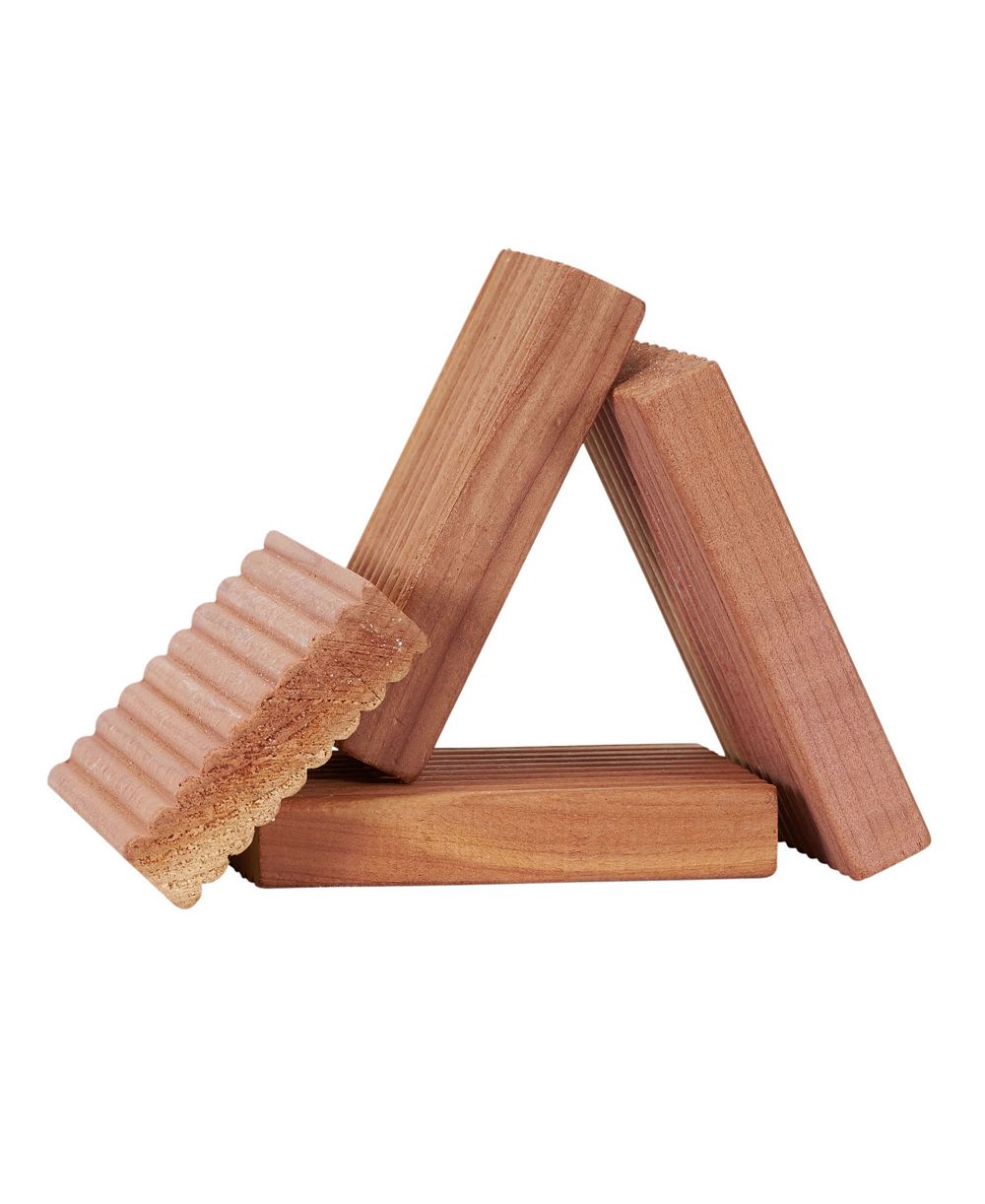 Household Essentials Cedar Fresh Cedar Blocks, 4 Pack, Solid Redwood Cedar