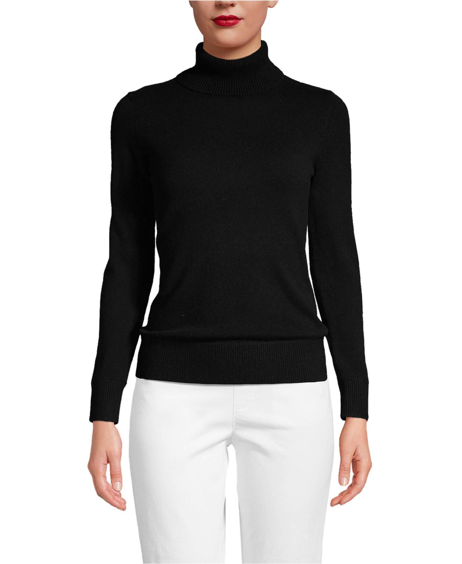 Lands' End Women's Cashmere Turtleneck Sweater
