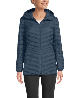 Lands' End Women's Wanderweight Packable Down Long Jacket