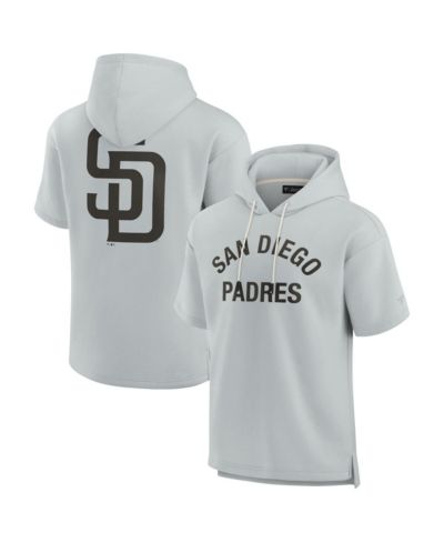Men's and Women's Fanatics Signature Gray San Diego Padres Super Soft Fleece Short Sleeve Hoodie