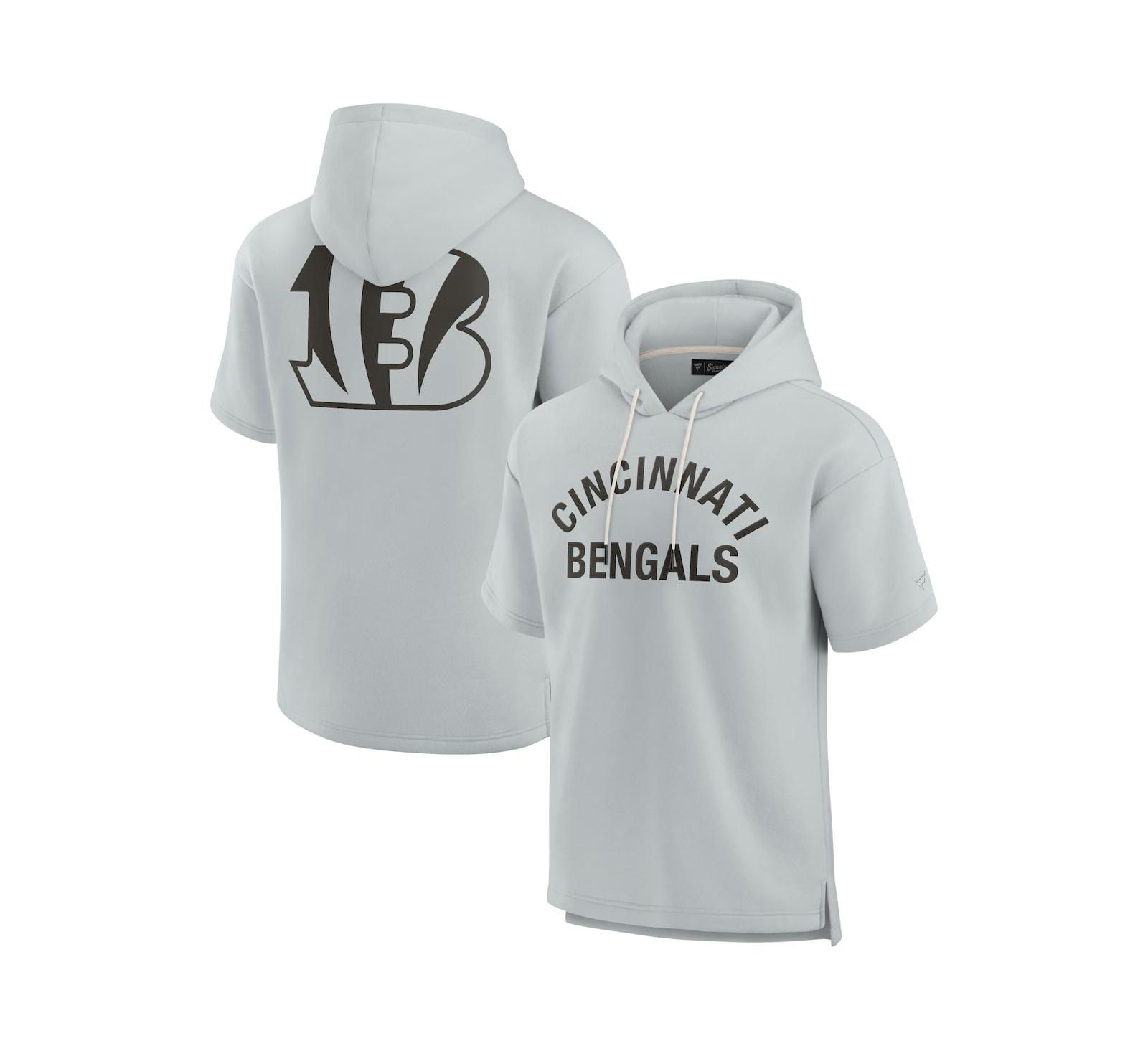 Худи Fanatics Signature Gray Cincinnati Bengals Super Soft Fleece Short Sleeve