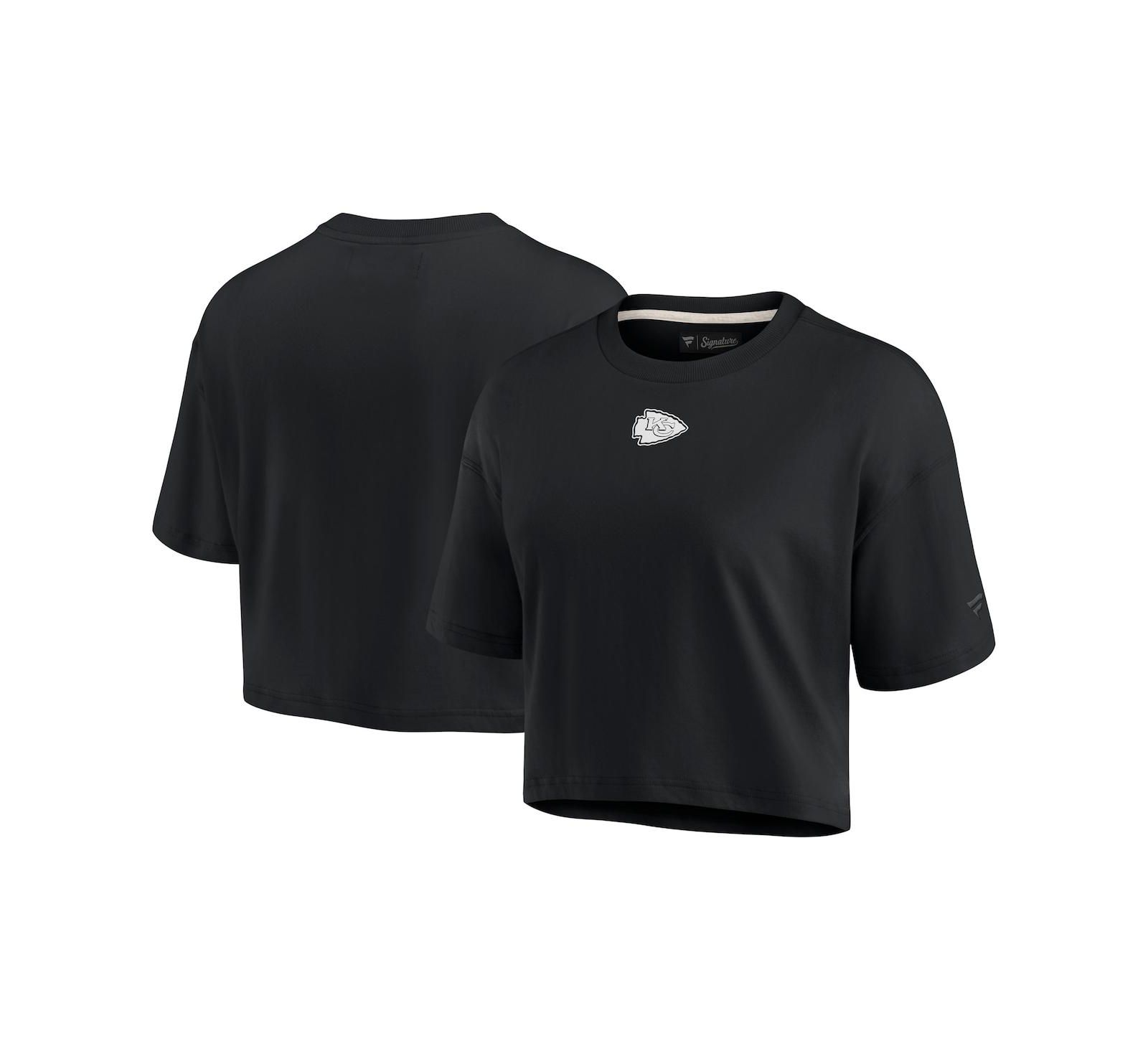 Женская укороченная футболка Fanatics Signature Black Kansas City Chiefs