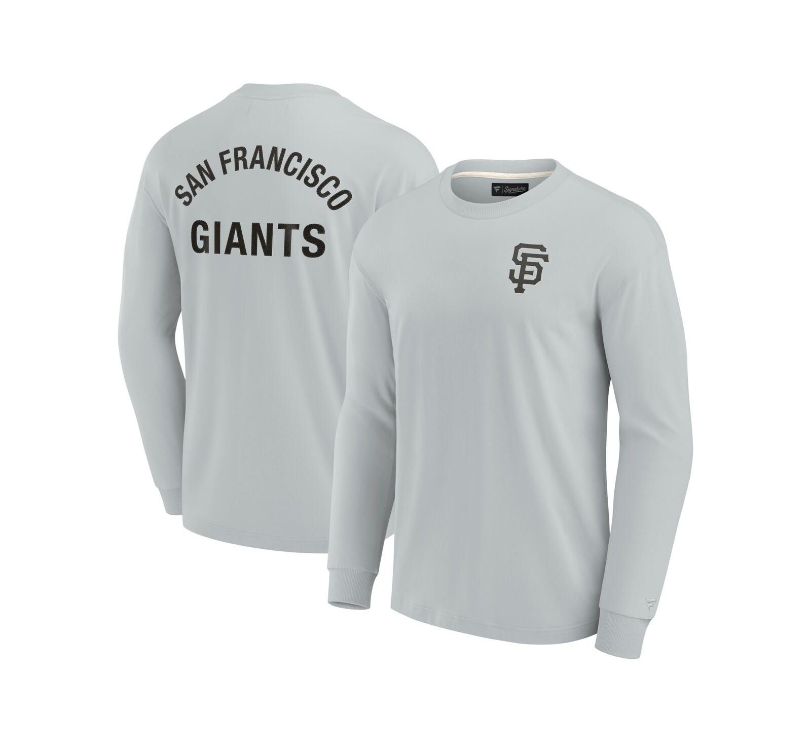 Men's and Women's Fanatics Signature Gray San Francisco Giants Super Soft Long Sleeve T-shirt