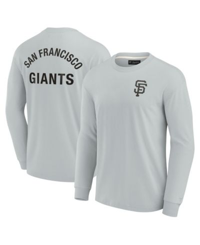 Men's and Women's Fanatics Signature Gray San Francisco Giants Super Soft Long Sleeve T-shirt