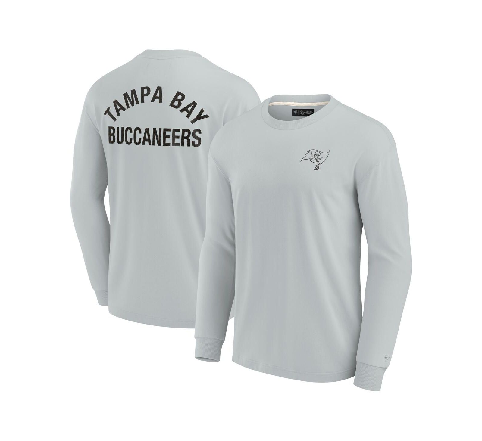 Men's and Women's Fanatics Signature Gray Tampa Bay Buccaneers Super Soft Long Sleeve T-shirt