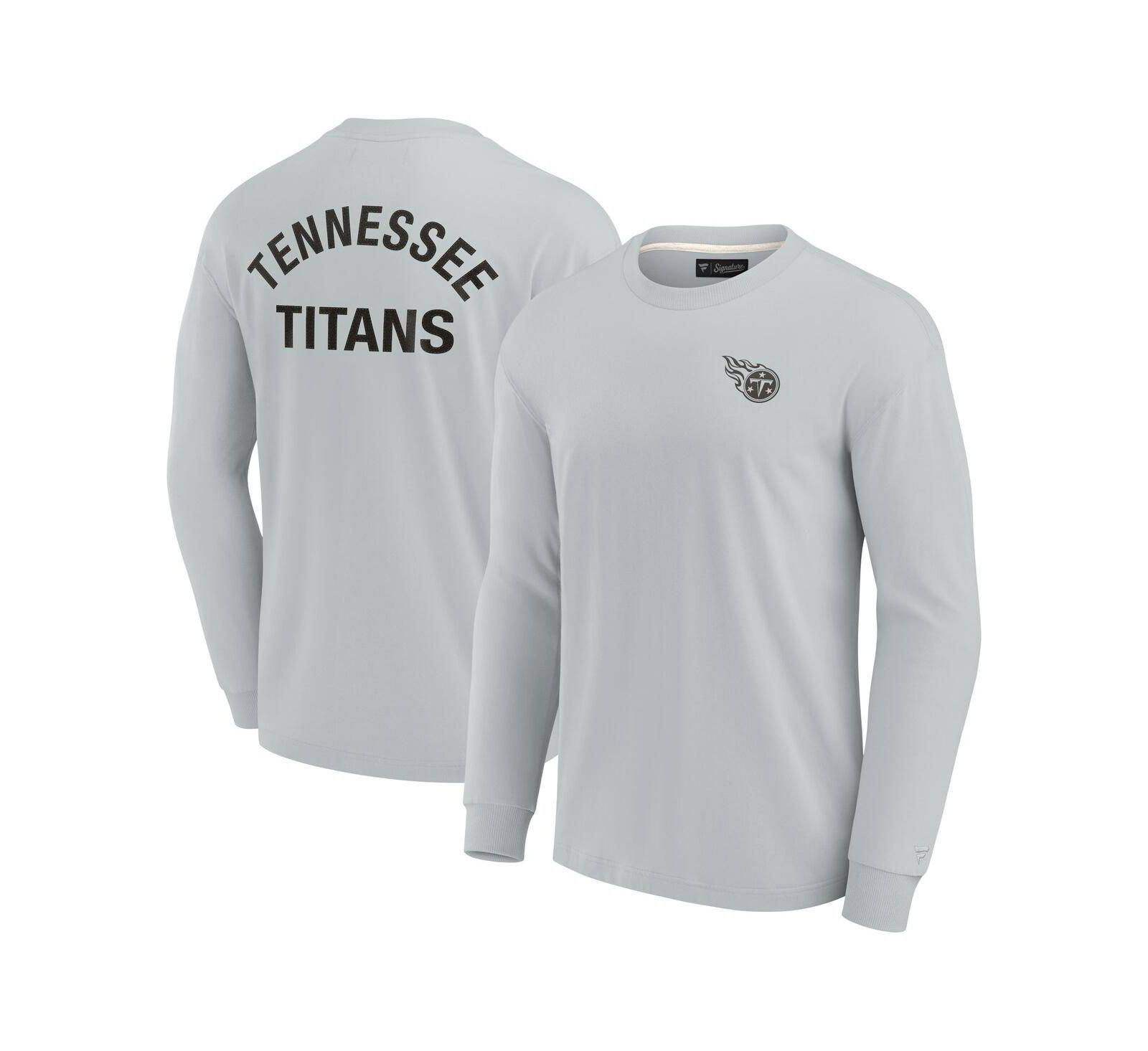 Мужская и женская футболка Fanatics Signature Gray Tennessee Titans Super Soft Long Sleeve