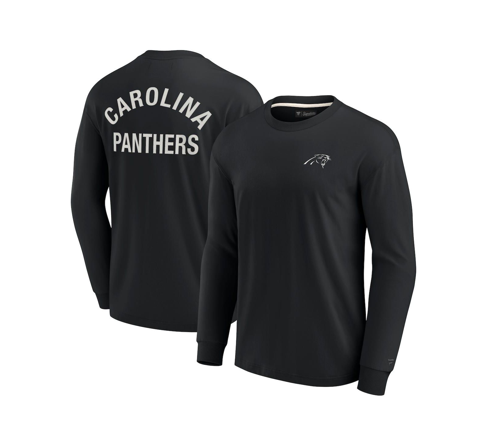 Men's and Women's Fanatics Signature Black Carolina Panthers Super Soft Long Sleeve T-shirt