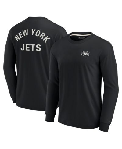 Мужская и женская футболка Fanatics Signature Black New York Jets Super Soft Long Sleeve