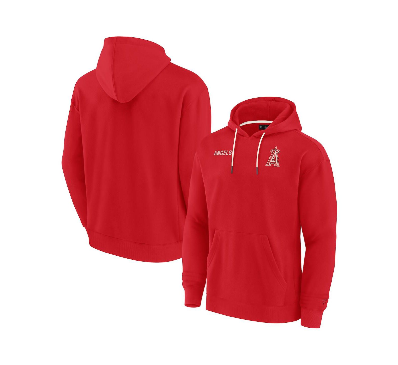 Унисекс мягкое флисовое худи Fanatics Signature Red Los Angeles Angels