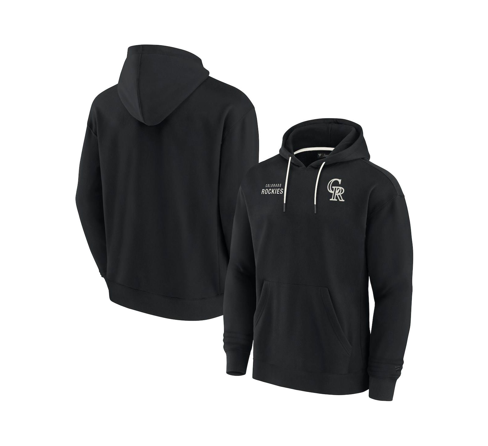 Fanatics Signature Мужское и Женское худи Fleece Pullover Black Colorado Rockies Super Soft