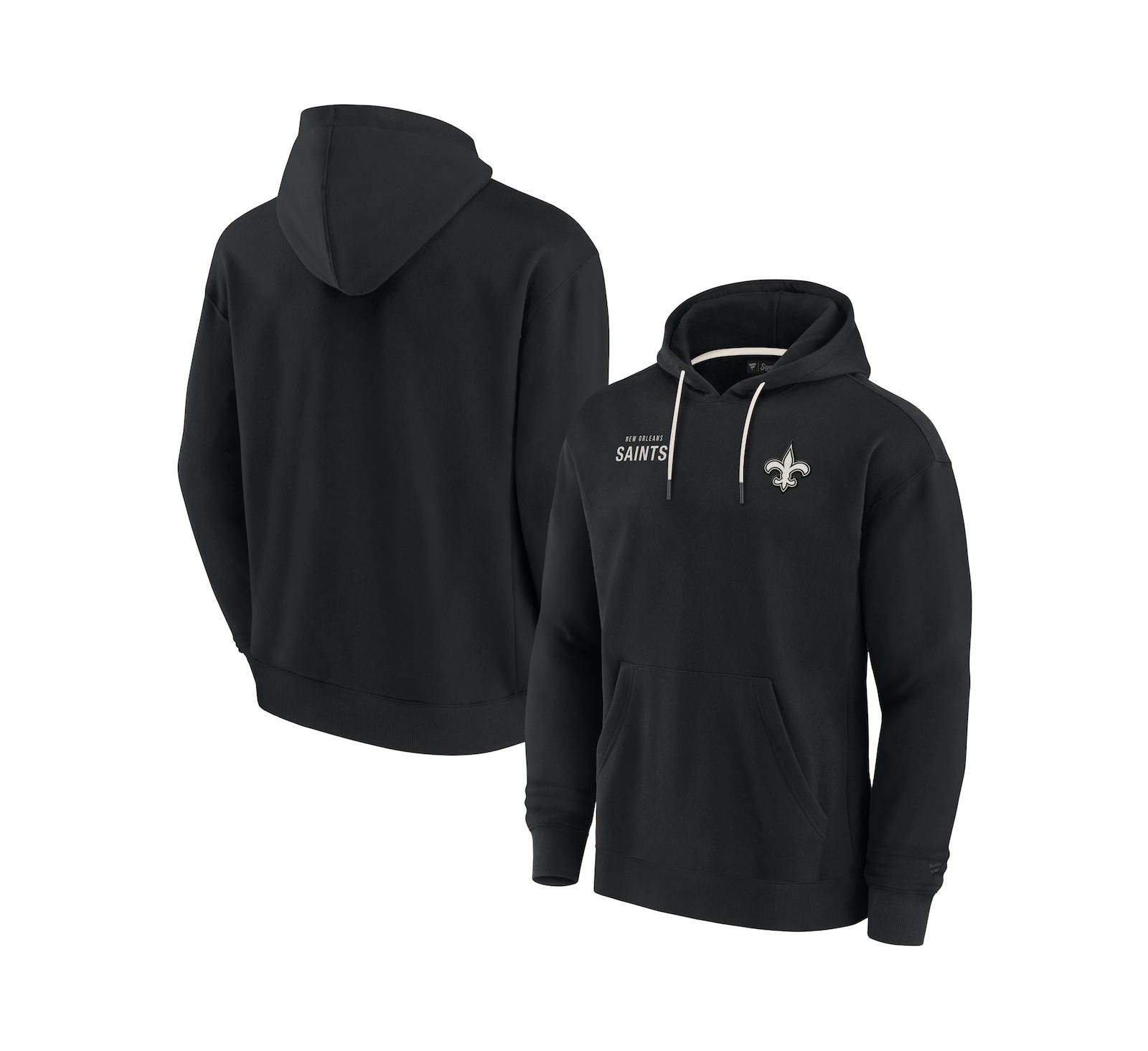 Унисекс флисовое худи Fanatics Signature New Orleans Saints Super Soft Fleece Pullover Hoodie Black