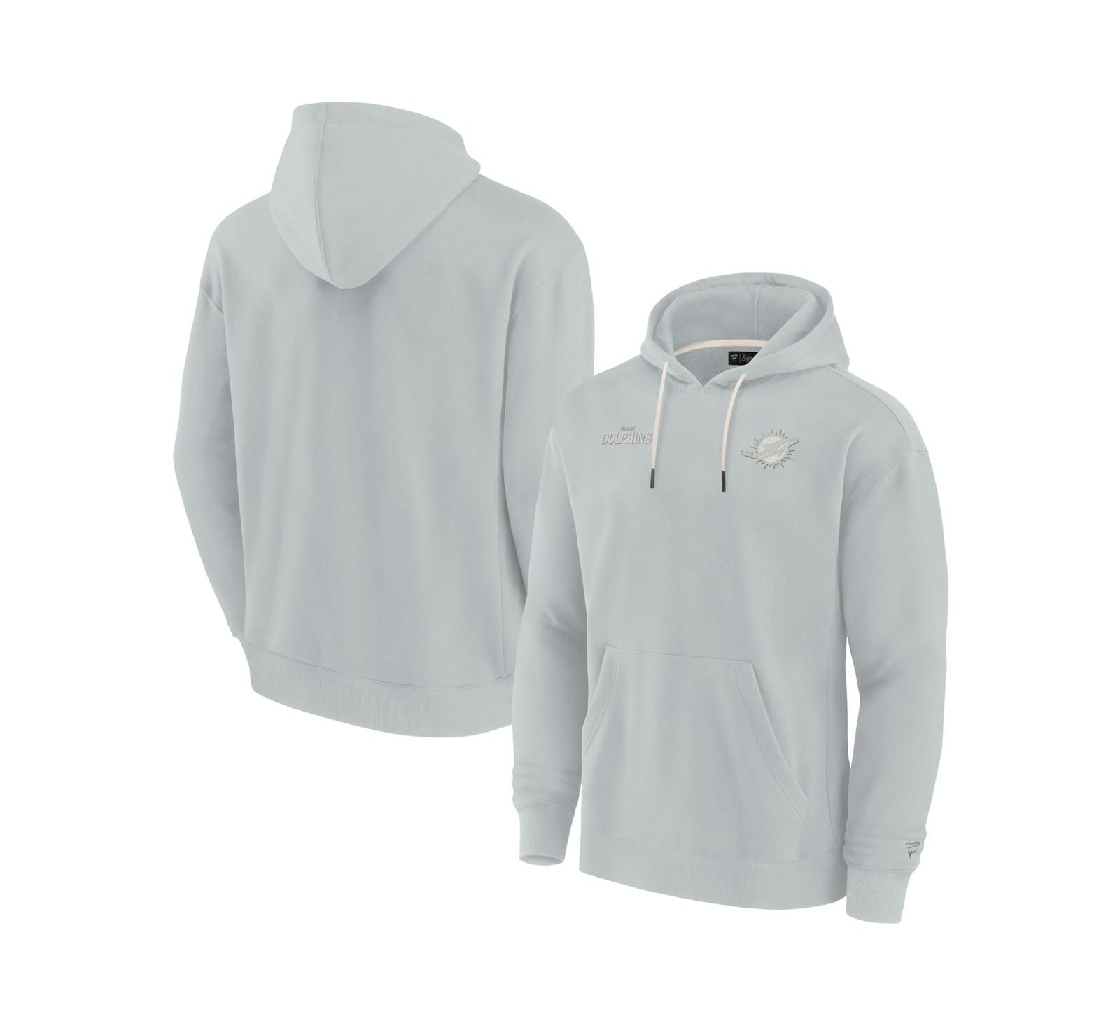 Men's and Women's Fanatics Signature Gray Miami Dolphins Super Soft Fleece Pullover Hoodie